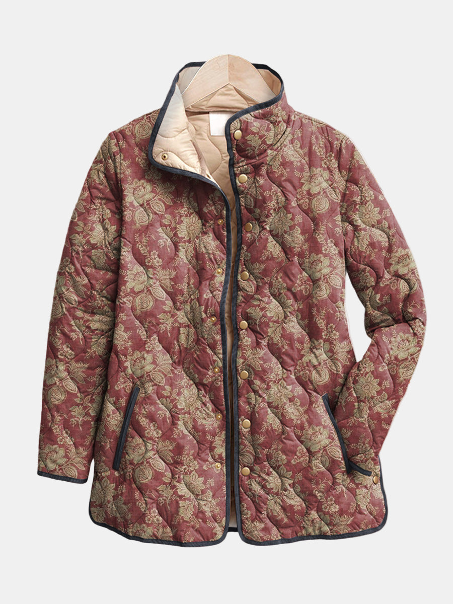 Corinne - Retro Floral Print Jacket