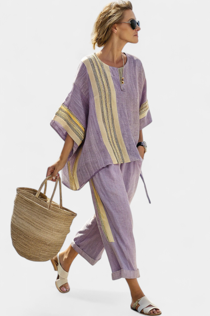 Anzaleira | Elegant Striped Set