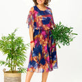 Yvonne - Elegant Midi Dress in Kimono Style