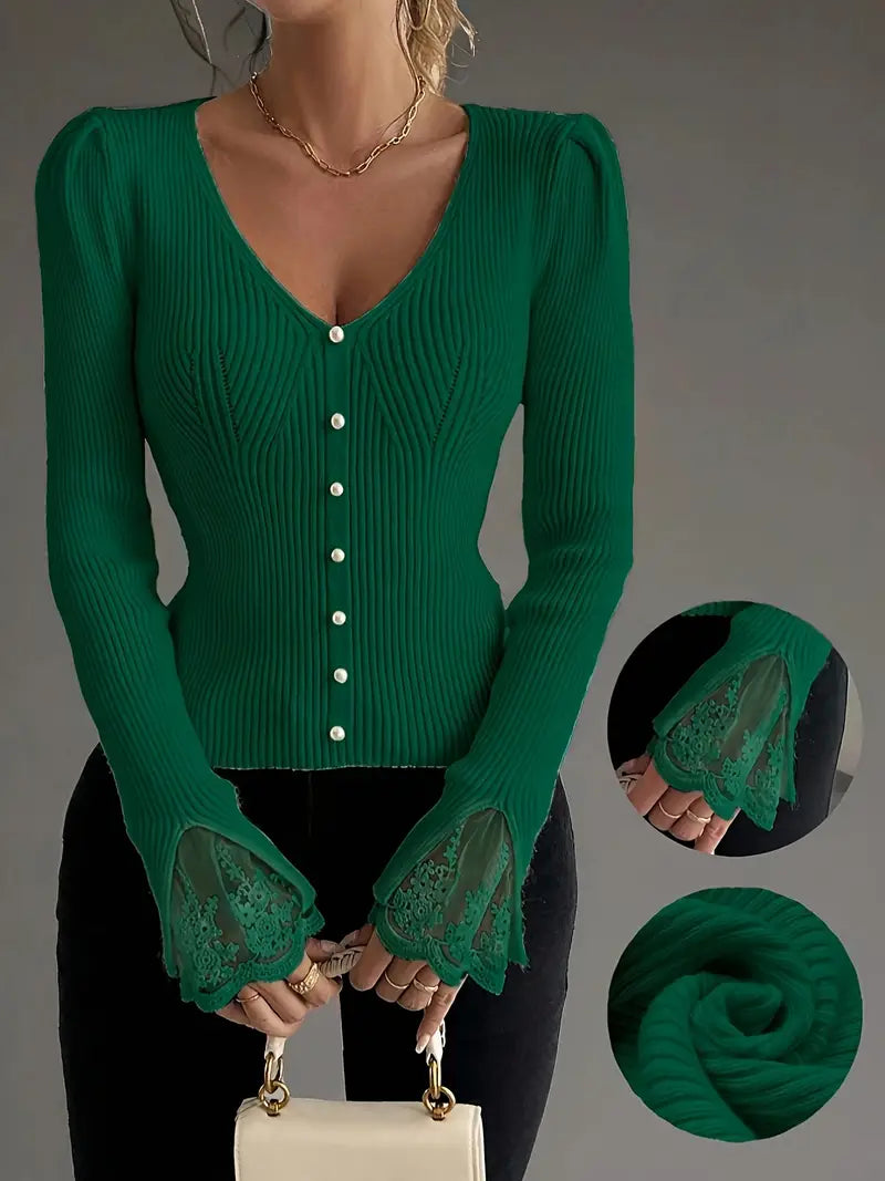 Skylar | Ribbed V-Neck Top